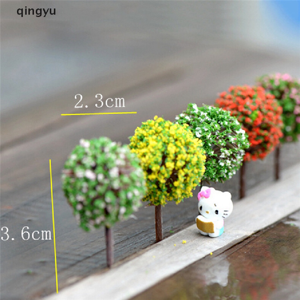 Bộ 5 Cây Hoa Giả Nhiều Màu Sắc Trang Trí Tiểu Cảnh