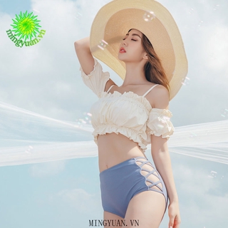 Bộ bikini mới xẻ tà một bên vai mảnh mai gợi cảm ngắn tay hở lưng