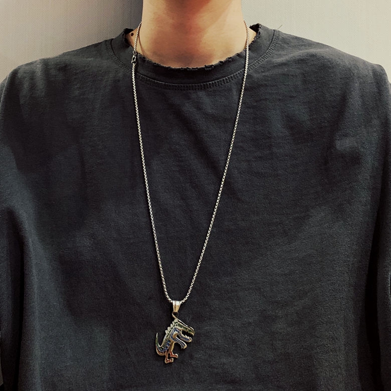 [Miễn Phí Vận Chuyển] Dây Chuyền Mặt Hình Khủng Long Nhỏ Như Trẻ Em Dễ Phối Đồ Dành Cho Nam Và Nữ 22137