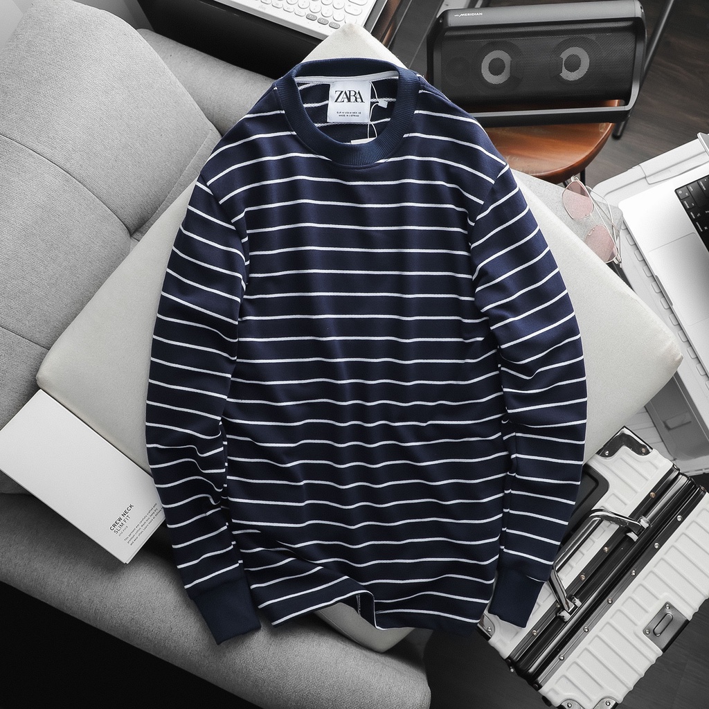 Áo Sweater kẻ sọc mềm mịn co dãn 4 chiều