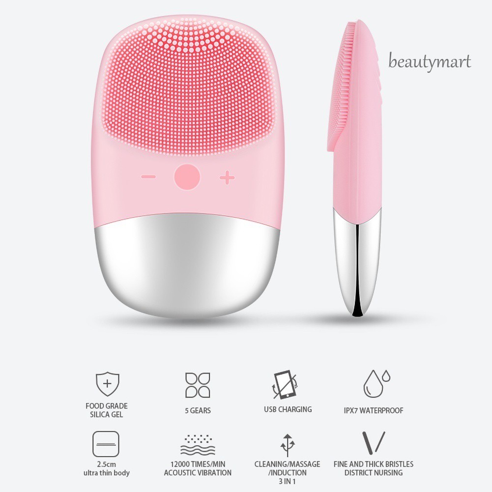 [Hàng mới về] Máy rửa mặt điện bằng Silicon giúp massage và làm sạch cho da mặt
