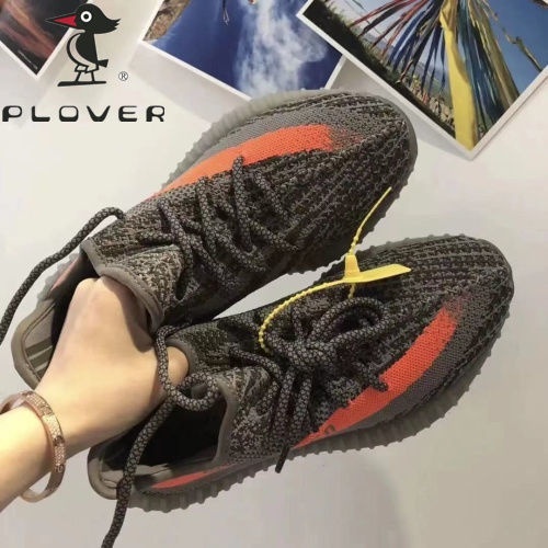PLOVER Thực sự nổ Màu xám cam 350 Nam 2021 Phong cách bùng Bay dệt kim Đơn giản Tất cả phù hợp Giày thể thao thời trang