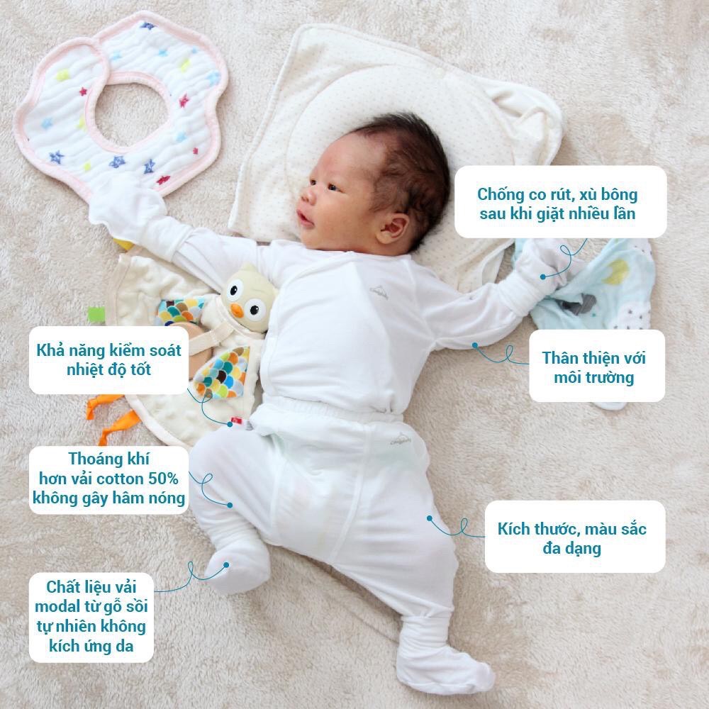 Set quần áo sơ sinh 5 món Comfybaby Eco chất Petti - modal làm từ sợi cây sồi siêu mềm và thoáng khí kháng khuẩn