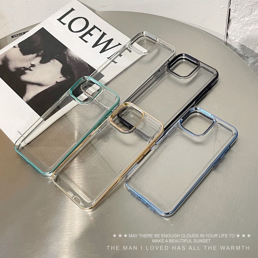Ốp Điện Thoại Trong Suốt Chống Sốc Mạ Sang Trọng Cho iPhone 13 Pro MAX 12 11 Pro MAX XS MAX XR X 7+ 8 Plus
