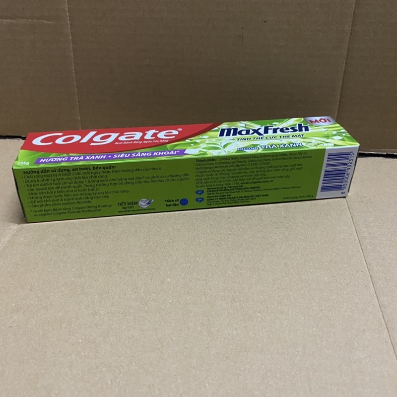 [200g][Trà Xanh]Hộp Kem Đánh Răng Colgate MaxFresh