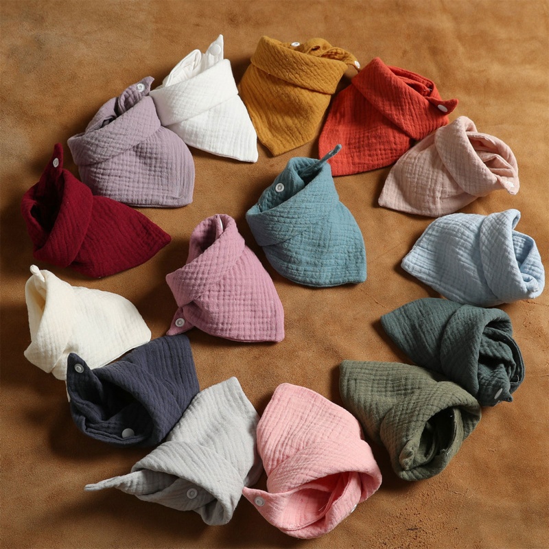 Set 3 Yếm Ăn Cotton Mềm Mại Hình Tam Giác Dành Cho Các Bé
