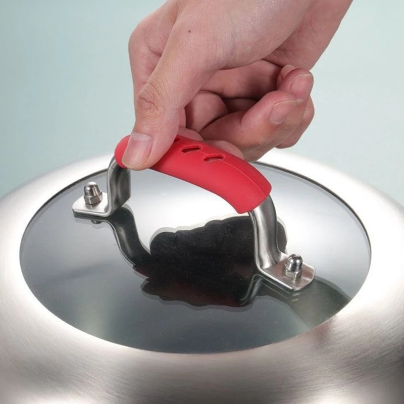 1 Cặp Miếng Silicone Bọc Tay Cầm Chảo Nhiều Màu Chống Trượt Chống Bỏng