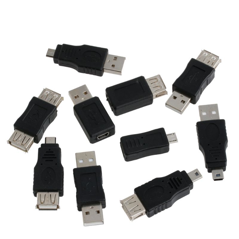 Bộ 10 Đầu Nối OTG 5 Pin F / for M Mini Chuyển Đổi Đầu Cắm Sang Ổ Cắm Micro USB