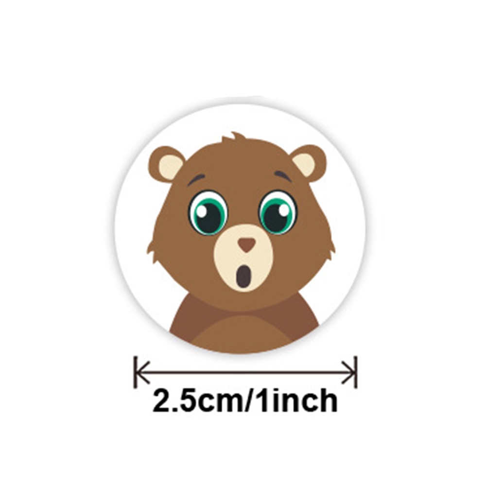 Bộ 100-500 Nhãn Dán Hình Động Vật Hoạt Hình 1inch Dễ Thương Trang Trí Quà Tặng Cho Bé DIY