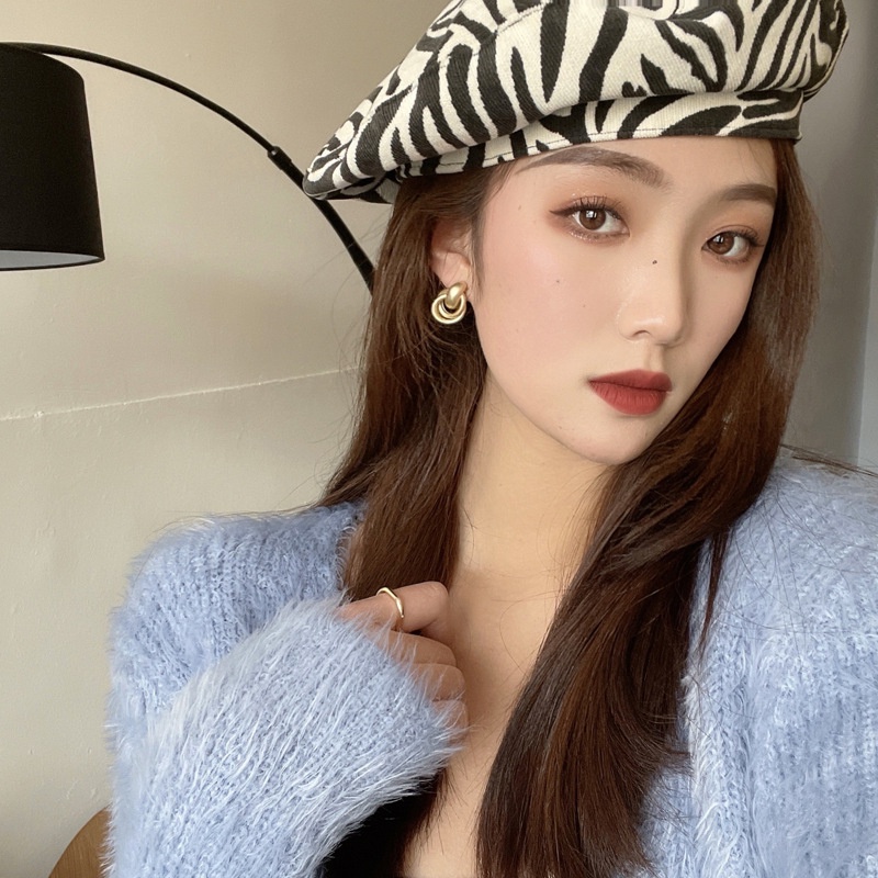 Bông Tai Hình Tròn Kiểu Hình Học Đơn Giản Bằng Bạc 925 Phong Cách Âu Mỹ Cổ Điển Thời Trang Cho Nữ F540