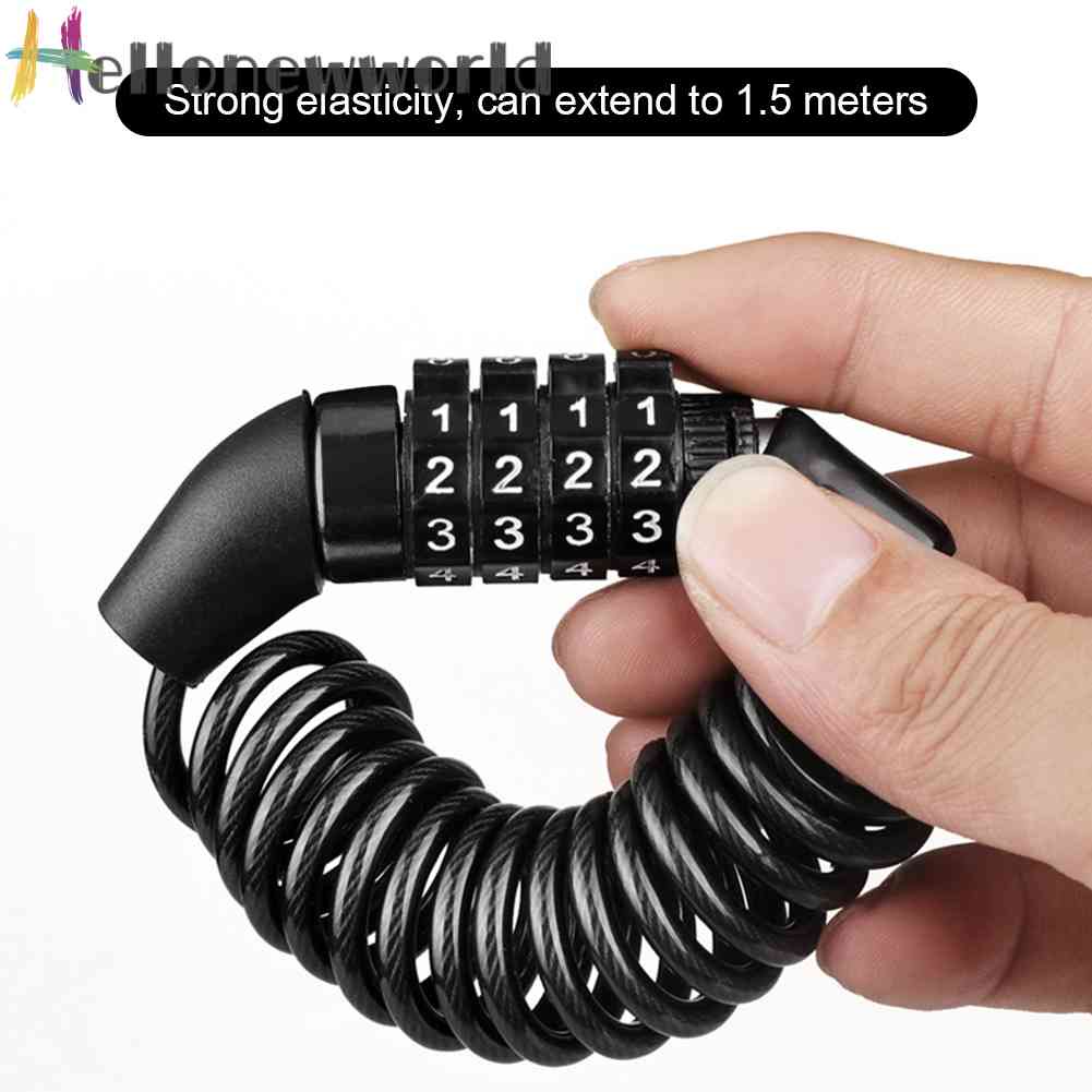 Dây Khóa Mũ Bảo Hiểm Chống Trộm 4 Số An Toàn Dành Cho Xe Đạp Leo Núi