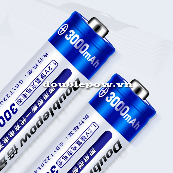 Pin tiểu sạc Doublepow cỡ AA 3000mAh 1.2V dung lượng thật chính hãng