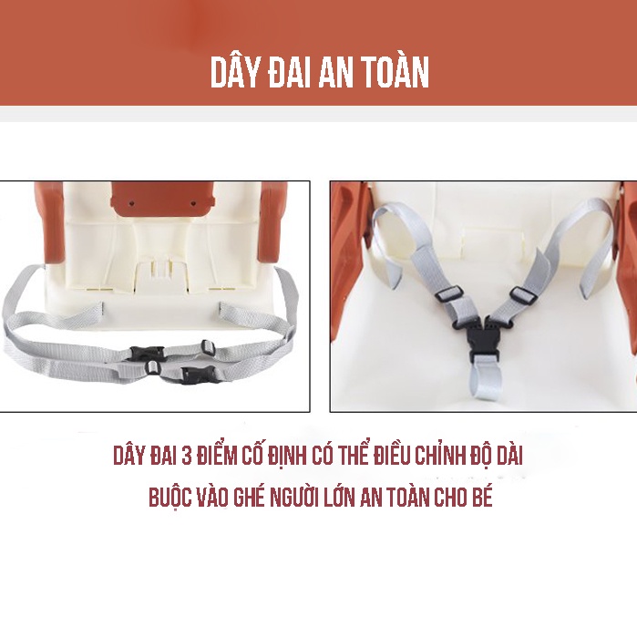 Ghế ăn dặm gấp gọn tiện lợi, chống trơn trượt cho bé từ 6 tháng - 4 tuổi Baby And Me