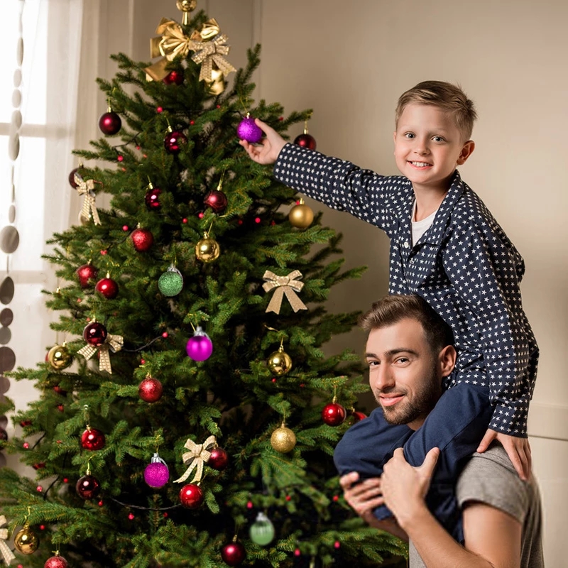 Trái Châu 4 / 6 / 8cm Trang Trí Cây Thông Giáng Sinh