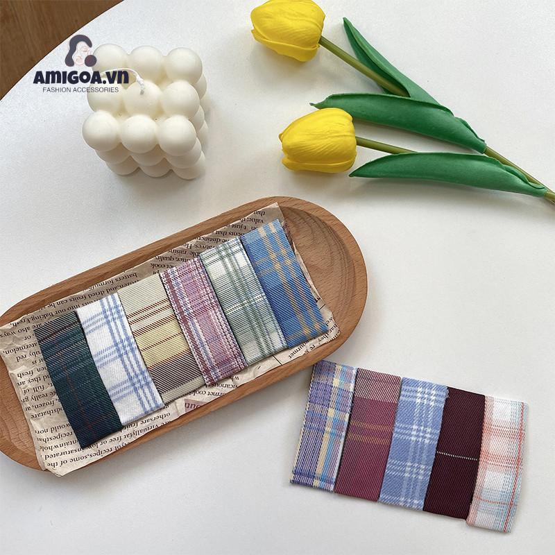 Kẹp Tóc Họa Tiết Kẻ Sọc Thiết Kế Đơn Giản Dễ Thương