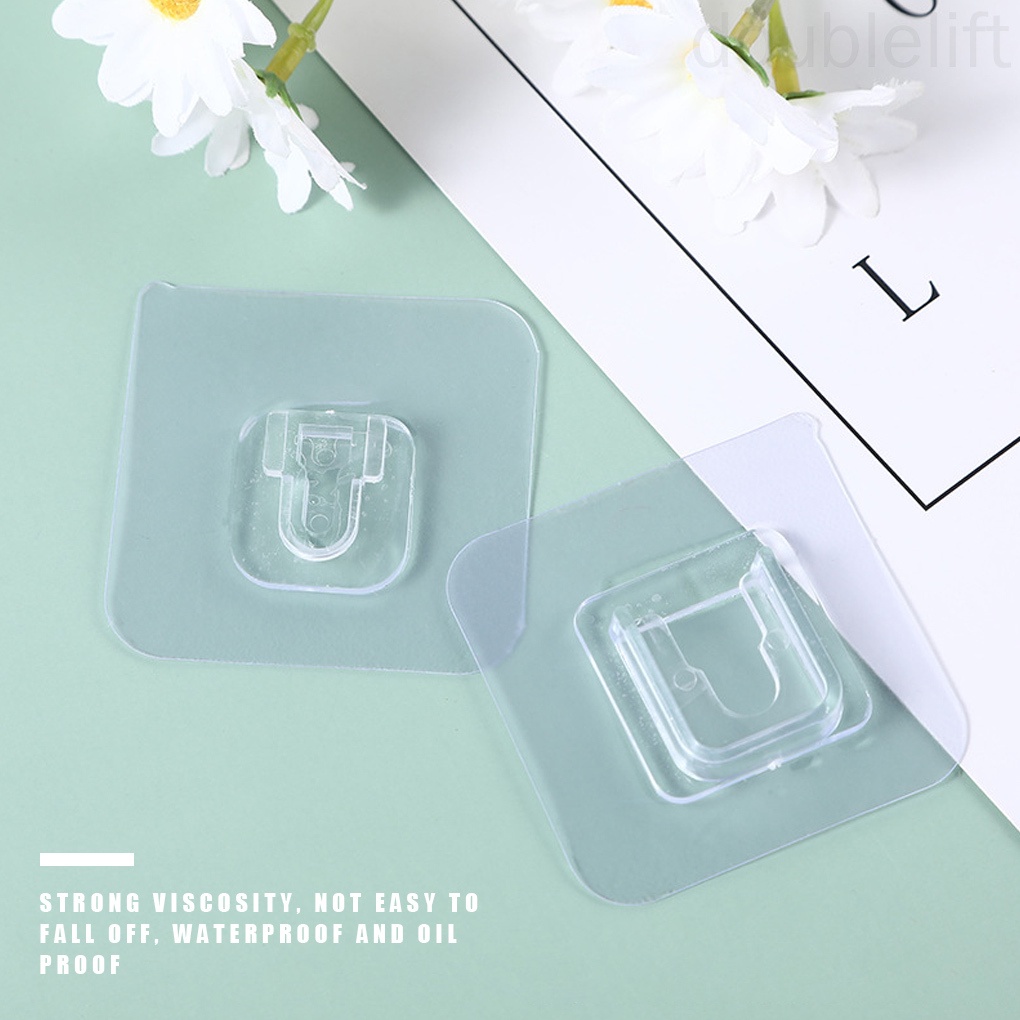 Móc treo đồ gắn tường thiết kế hai mặt bằng nhựa chống nước tiện dụng cho nhà tắm