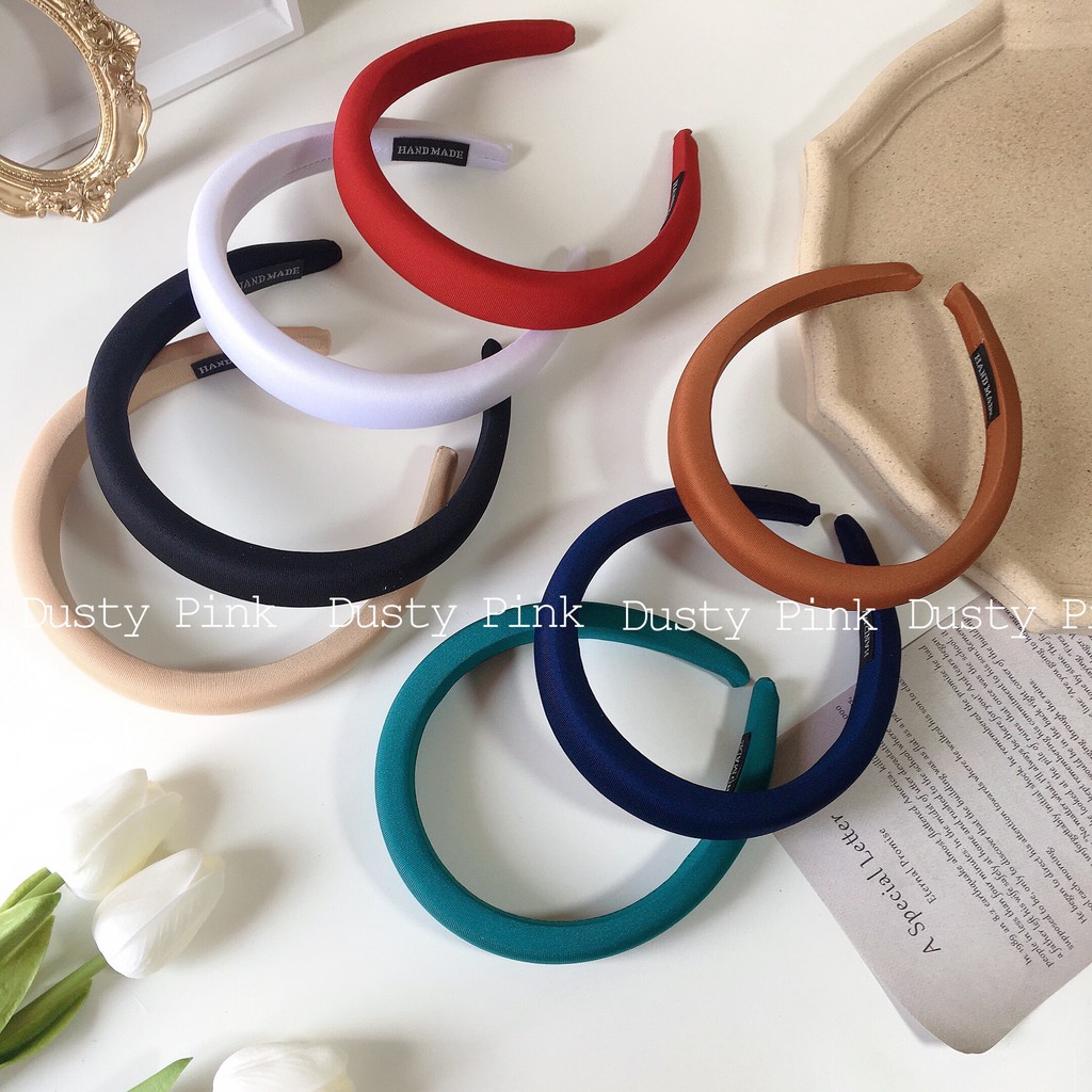 Băng Đô Cài Tóc Mấn Trần Bông Cao Cấop Nhiều Màu Kiểu Dáng Hàn Quốc - Dusty Pink