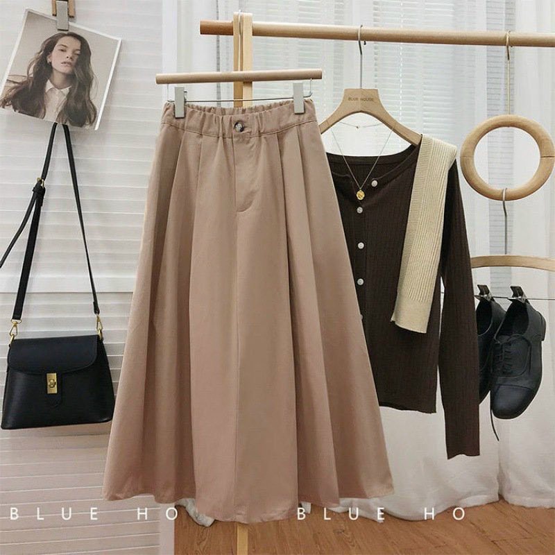 Chân váy nữ kak mềm dáng dài đẹp hot trend mix nhiều áo