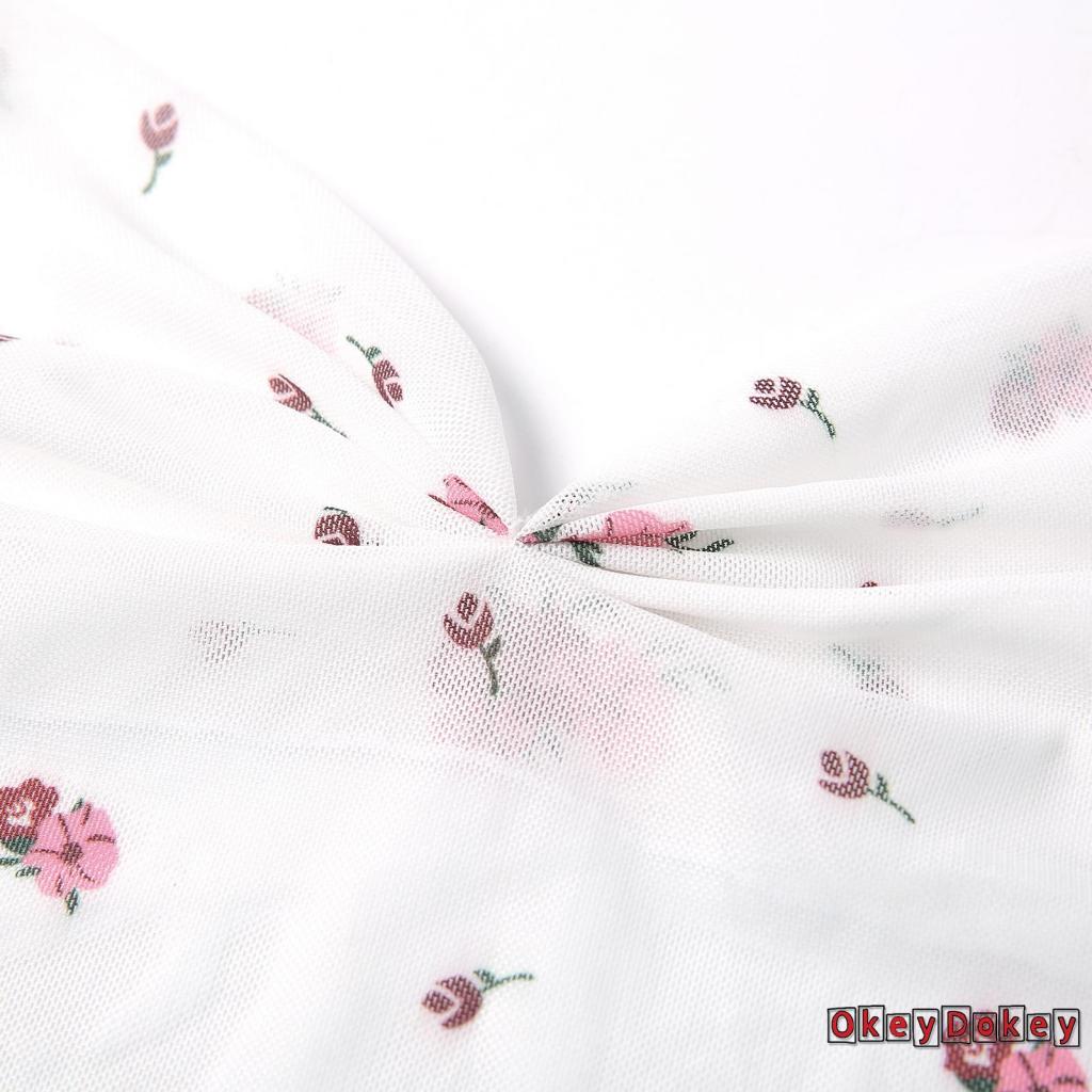 Áo Ống Cổ Chữ V In Họa Tiết Hoa Độc Đáo Thiết Kế Độc Đáo Thời Trang Quyến Rũ Cho Nữ