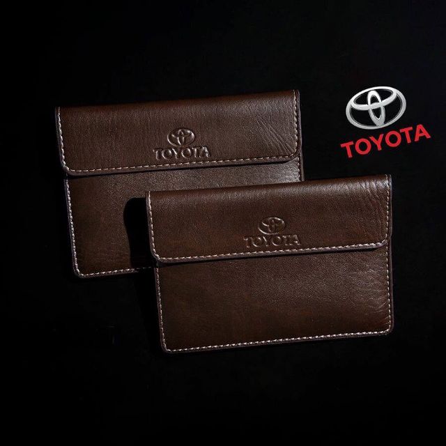 Ví da in dập logo Toyota đựng đăng kiểm, giấy tờ xe ô tô cao cấp