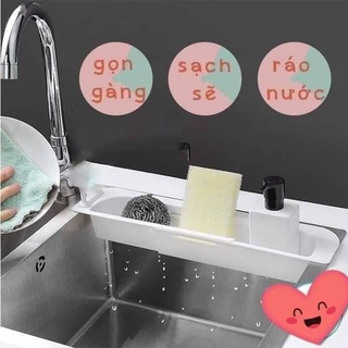 Kệ để bồn rửa chén co dãn nhựa Việt Nhật - Khay gác bồn rửa chén đa năng