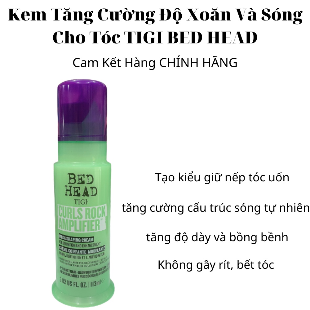 Kem Tăng Cường Độ Xoăn Và Sóng Cho Tóc CURLS ROCK AMPLIFIER 113ml [ THẾ HỆ MỚI TIGI ]- Chính Hãng