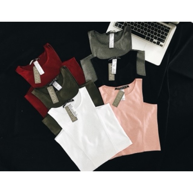 Áo croptop cutout AGE2X hàng VNXK chất cotton mịn các màu Đỏ đô/ Xám/ Xanh lính/ Hồng nude/ Trắng/ Đen | BigBuy360 - bigbuy360.vn