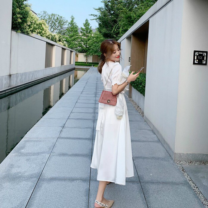 rẻ nhất shopee-đầm trắng dự tiệc sẻ tà siêu xinh,đầm maxi trắng dáng dài đi du lịch,dạo phố | BigBuy360 - bigbuy360.vn