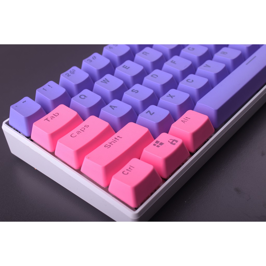 Pink Purple Keycap, 61 key PBT keycaps Sự kiện đặc biệt Keycaps, bàn phím cơ hai màu có đèn nền keycaps GH60 / RK61 / ALT61 / Annie / GK61 keycaps poker keycaps chơi game