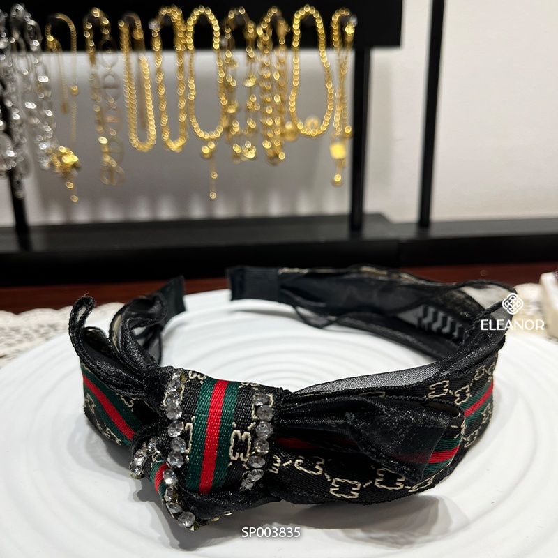 Băng đô cài tóc nữ Eleanor Accessories bọc vải đính đá phụ kiện tóc 3835