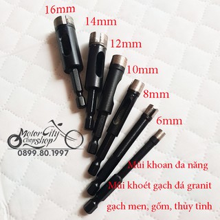 Mũi khoan đa năng, Mũi khoét gạch đá granit, gạch men, gốm, thủy tinh... 6-16mm Cho khoan