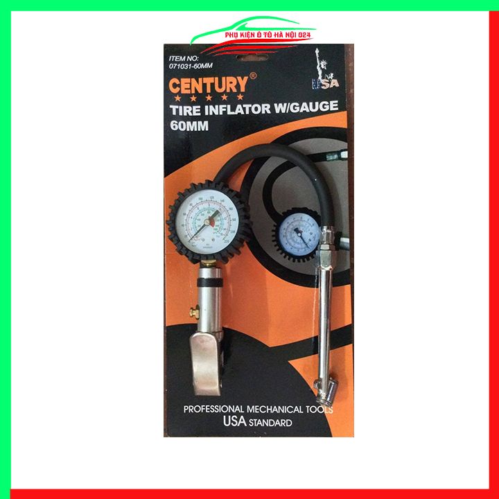 Tay bơm lốp xe có đồng hồ đo Century tay cầm dạng súng, thẳng hai loại