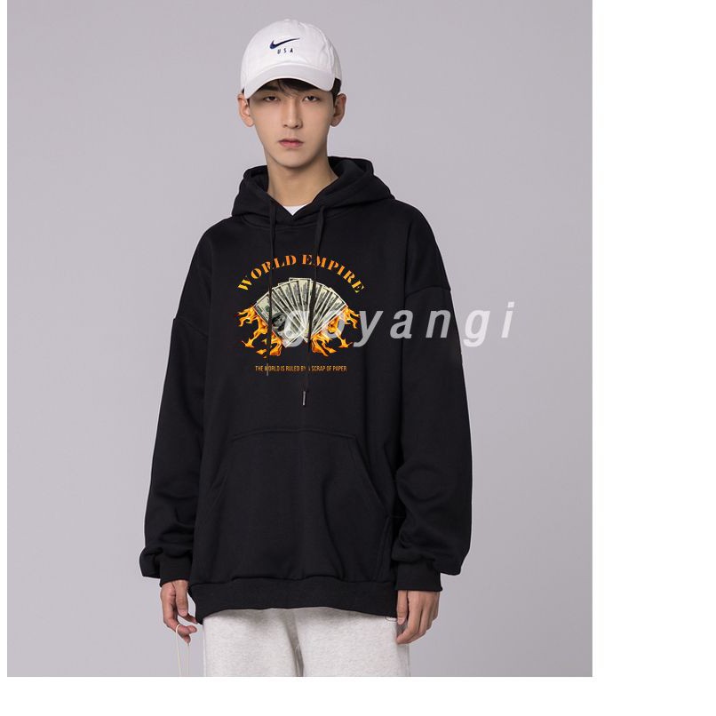 Áo hoodie goyangi Money Flame oversize phong cách hàn quốc