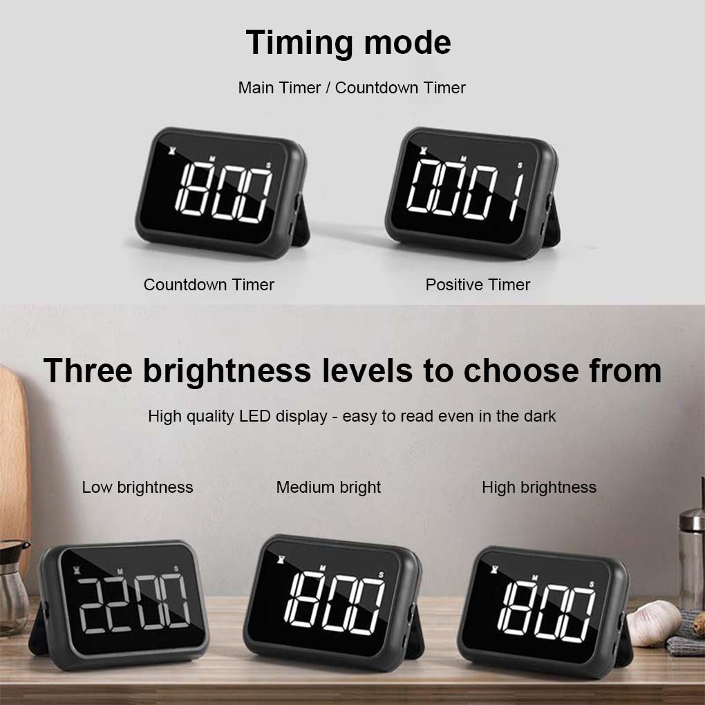 Đồng Hồ Điện Tử Đếm Ngược Thời Gian Nấu Ăn Có Đèn LED Và Cổng Sạc USB