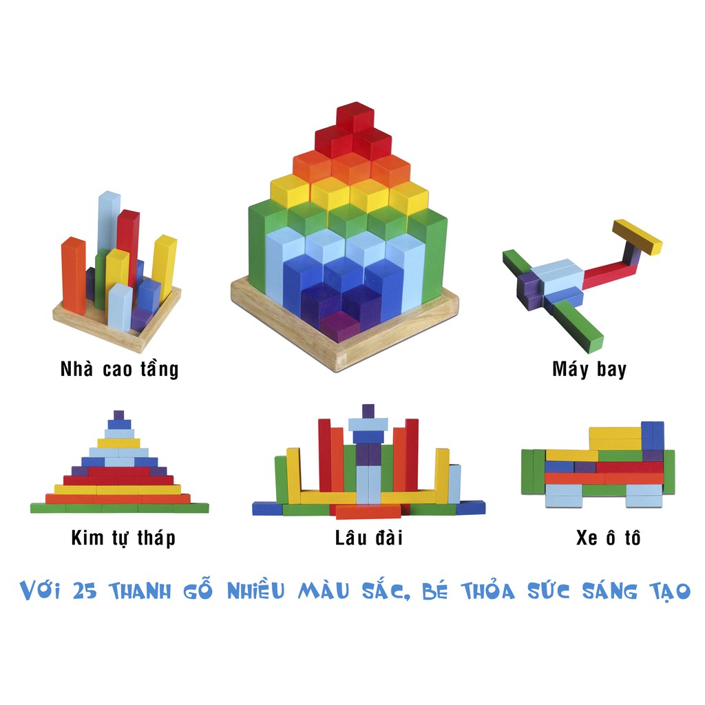 Đồ chơi gỗ Winwintoys - Tháp Diamond 61142