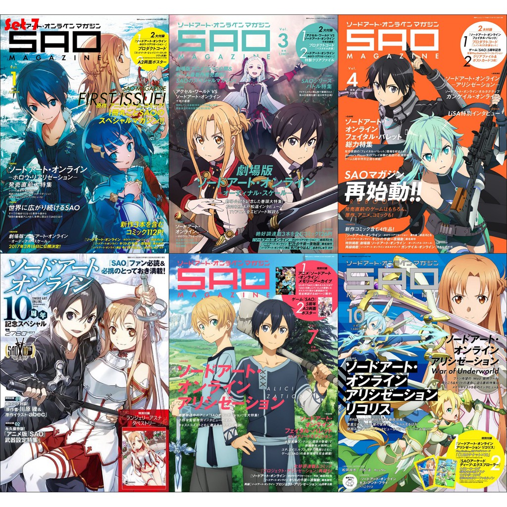 Bộ 6 Poster anime Sword Art Online - Đao Kiếm Thần Vực (2) (bóc dán) - A3,A4,A5