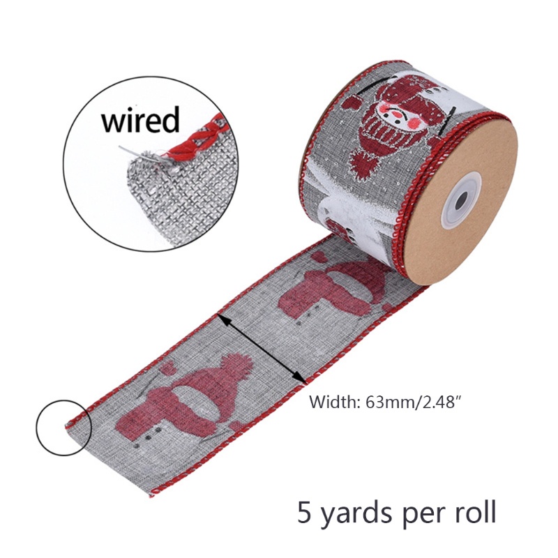 Cuộn Dây Ruy Băng Họa Tiết Hoa Trang Trí Giáng Sinh