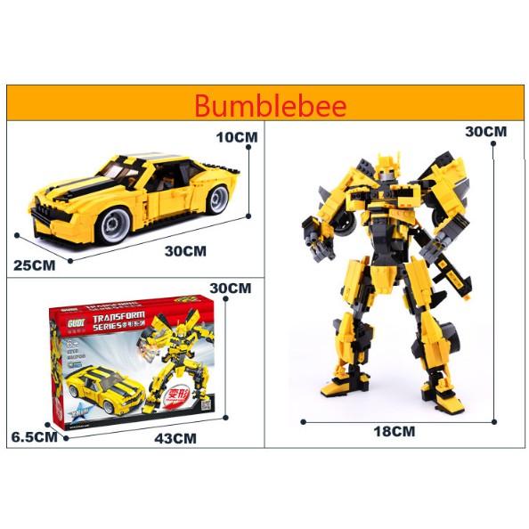 [584 CHI TIẾT-HÀNG CHUẨN] BỘ ĐỒ CHƠI XẾP HÌNH ROBOT Transformer BUMBLEBEE - Lắp Ráp Robot Người Máy Biến Hình