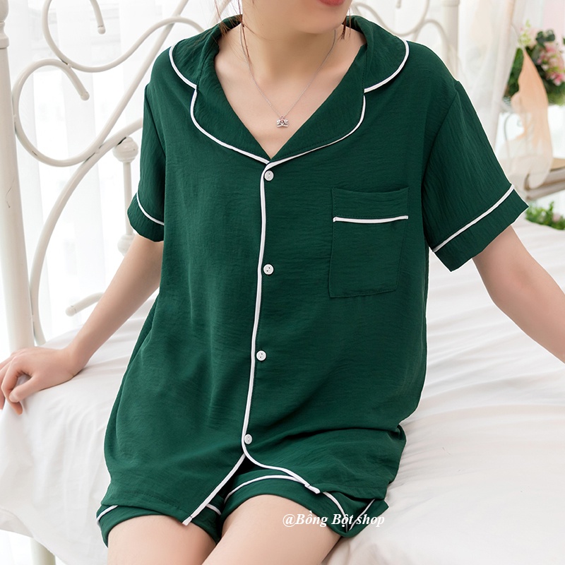 BỘ ĐỒ NGỦ MẶC NHÀ CỘC TAY TRƠN MÀU CHẤT ĐŨI HOT HÈ 2022