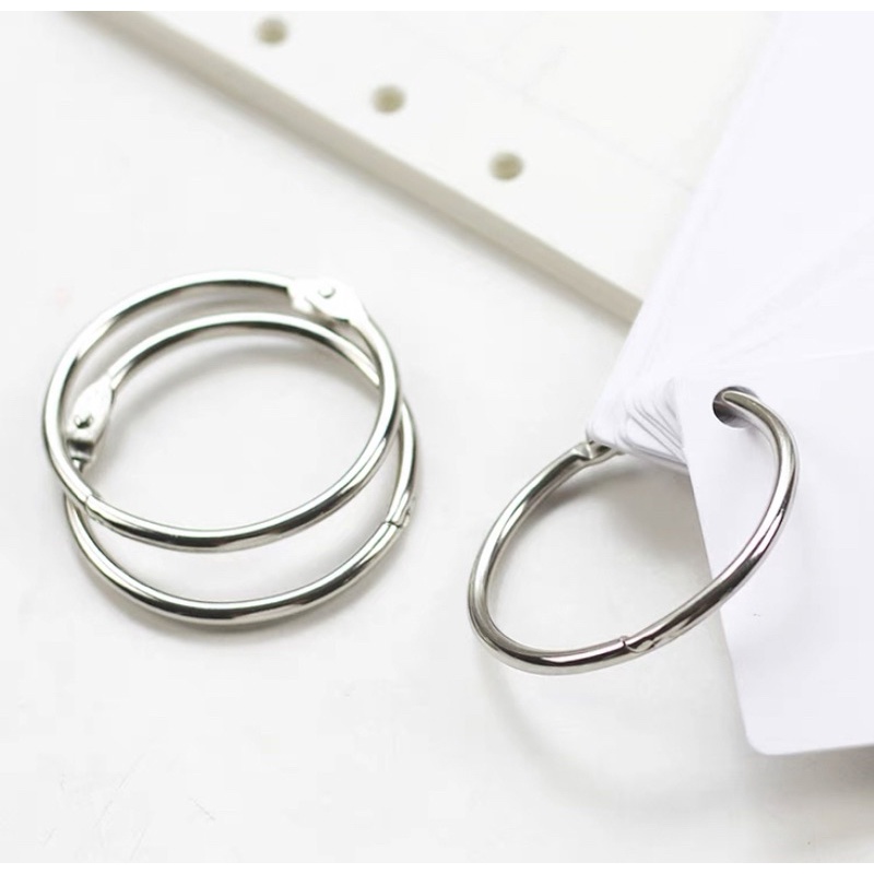 Khoen còng kim loại  inox full size  DIY Akai đóng Scrapbook Flashcard phụ kiện sổ còng