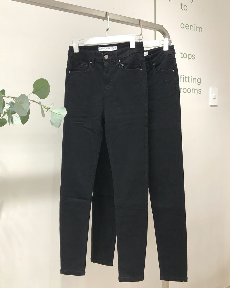 Quần skinny jeans đen lưng cao siêu co giãn (Đen) - GN01