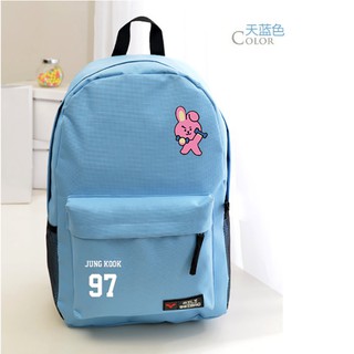 Peripheral trend backpack BT21 Simple simple color canvas backpack Leisure student Large capacity backpack Backpack