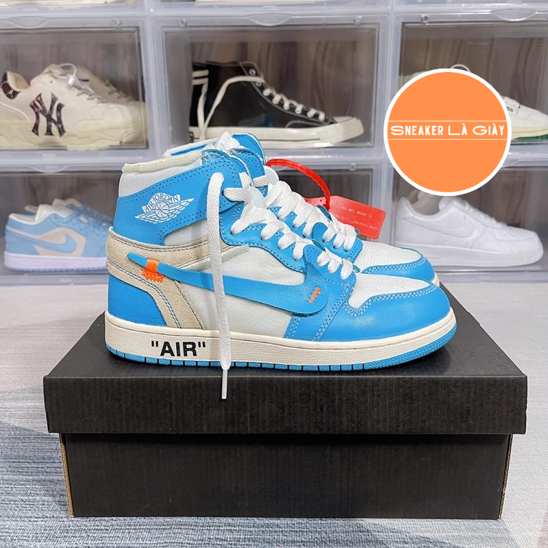 Giày Jordan High Offwhite UNC Blue ( JD1 Cổ Cao Offwhite Unc blue ) - Bản đẹp Fullbox