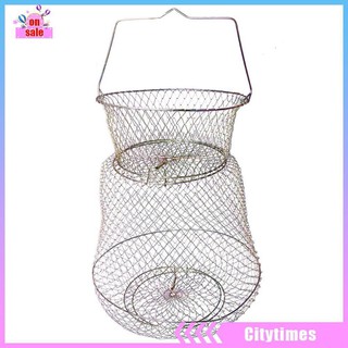 Giỏ đựng cá bằng thép có thể gập lại được