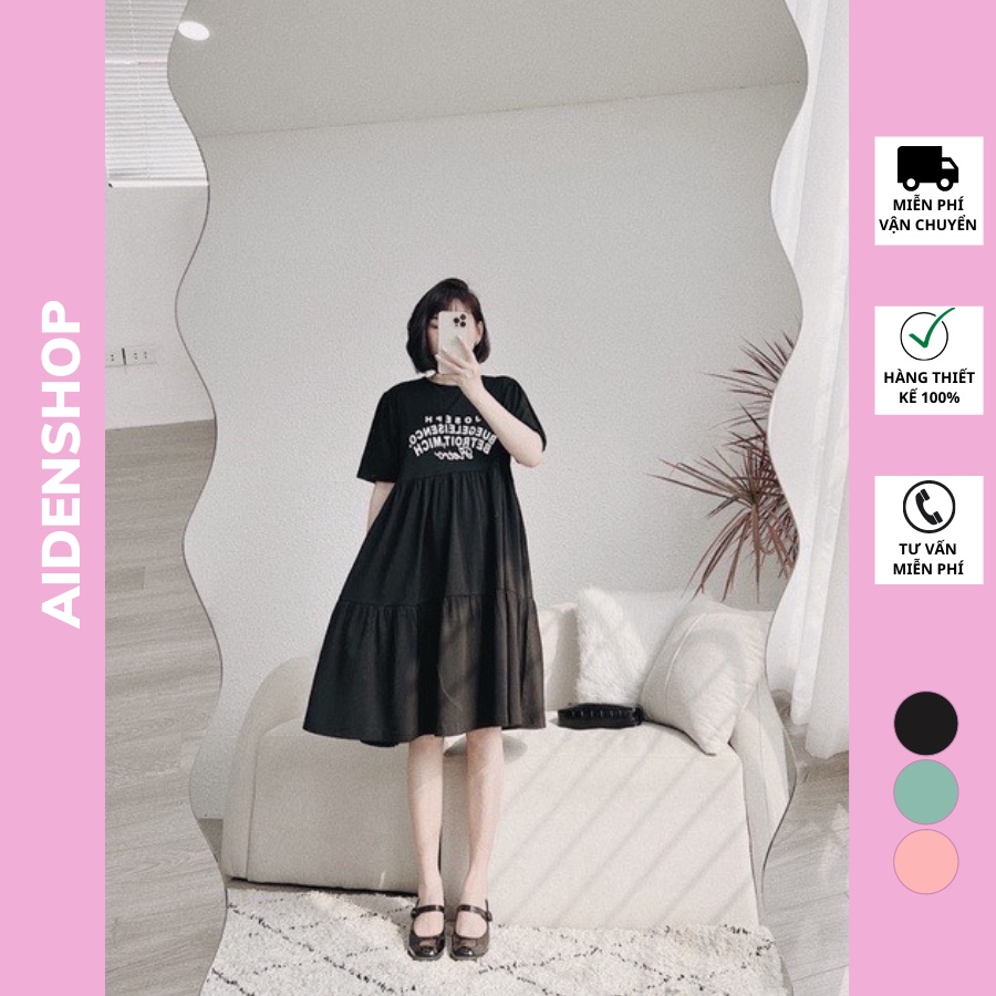 Váy bầu thiết kế xinh Aidenshop đầm bầu mùa hè cotton đẹp thời trang suông
