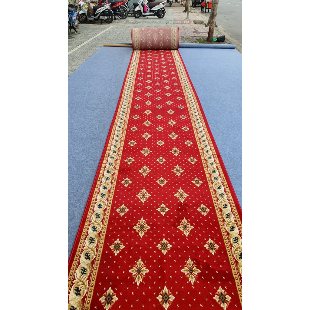 Thảm hành lang hoa văn cổ điển tỉa bông cao cấp (120cm x 50cm, 100cm x 50cm)