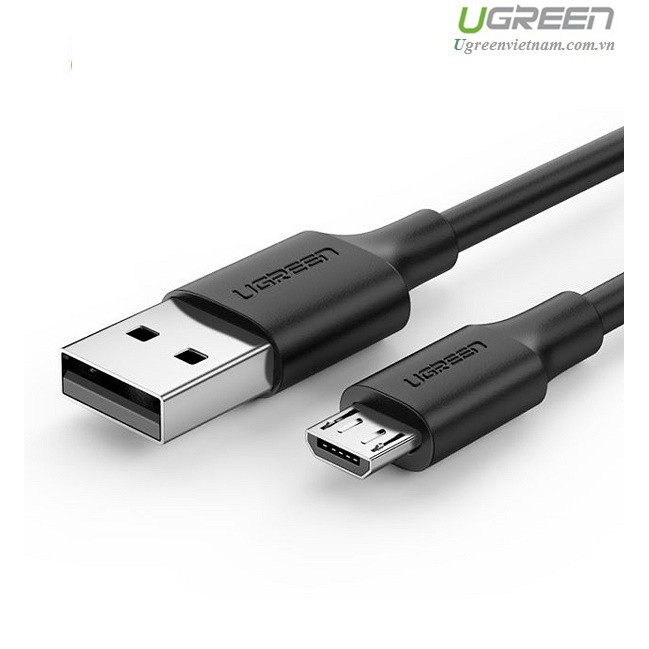 Cáp sạc USB 2.0 sang MICRO USB hỗ trợ sạc nhanh cao cấp Ugreen 60135 dài 0.5M màu Đen- Hàng chính hãng