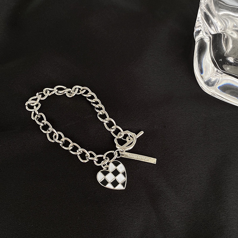 Hoa Tai/Dây Chuyền/Vòng Tay/Dây Chuyền Mặt Hình Bàn Cờ Caro Trắng Đen Phong Cách Cá Tính Cao Cấp