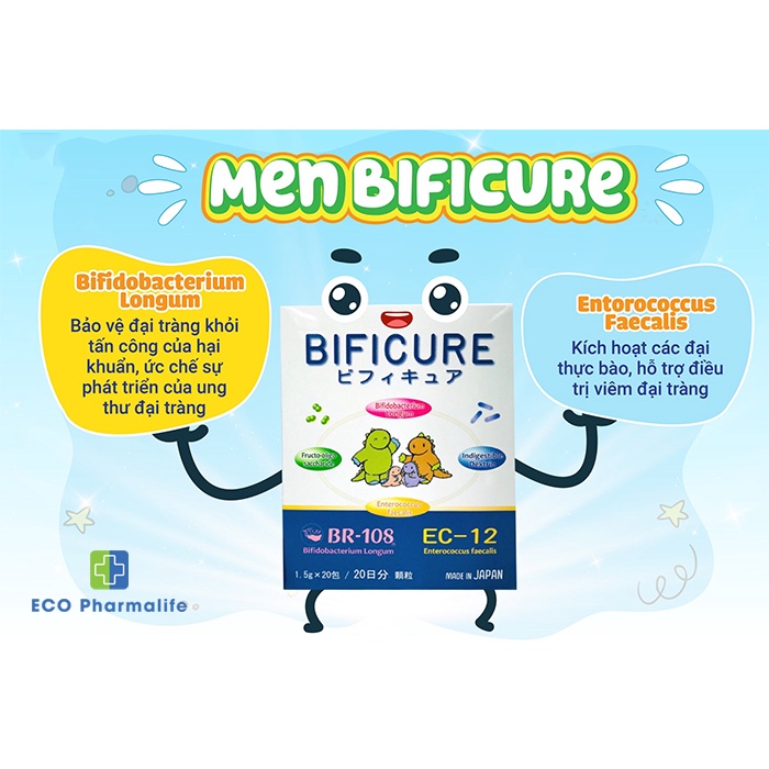 Bificure -Hỗ trợ bổ sung lợi khuẩn, cải thiện táo bón, giảm triệu chứng rối loạn tiêu hoá