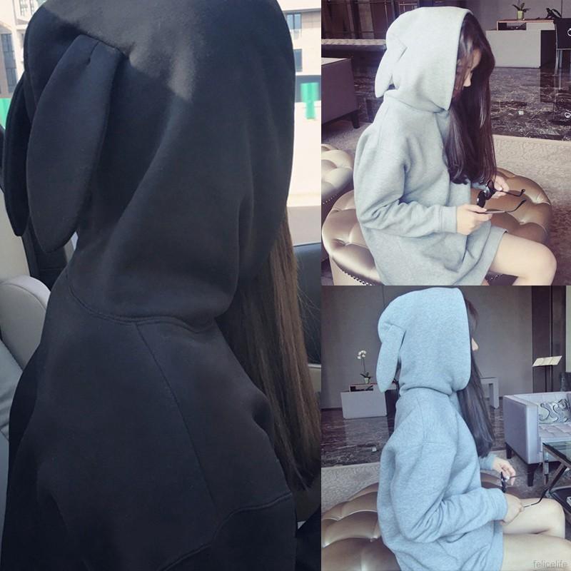 FREESHIP ĐƠN 99K_ Áo hoodie phối tai thỏ thời trang xinh xắn cho nữ
